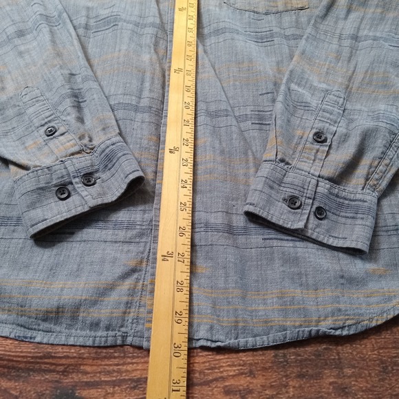 Prana Standard Fit Short Sleeve Button Up Shirt Men's Large Blue - Picture 7 of 8